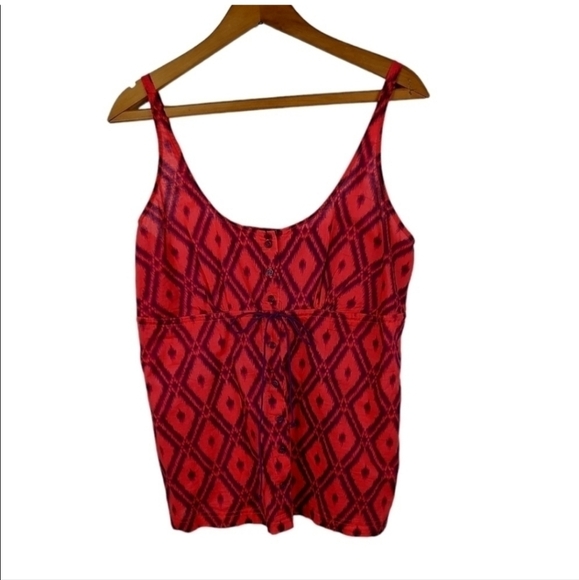 New York & Company Red Diamond Print Tank Top S - Picture 1 of 9